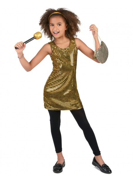 Déguisement enfant robe disco or
