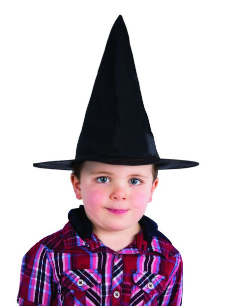 Chapeau sorcière enfant - tissu noir 