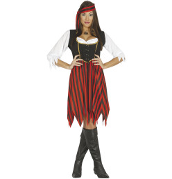 Déguisement pirate rouge et...